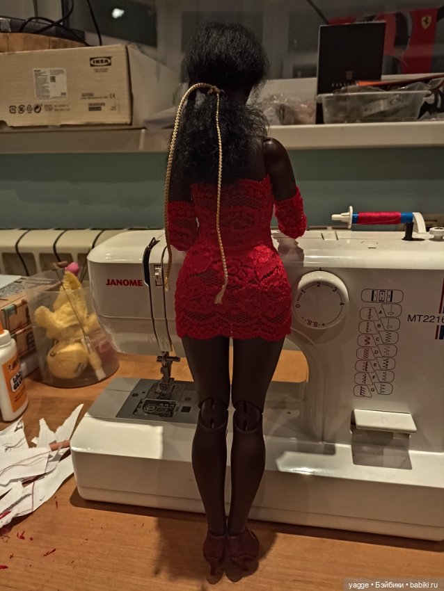 Маленькое красное платье — Одежда и обувь для кукол своими руками: фото (фото 5)
