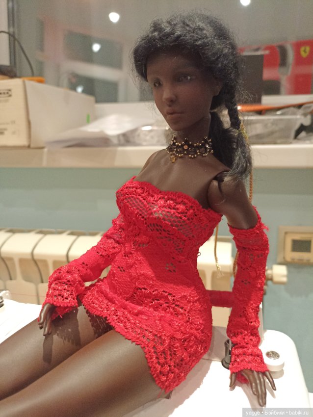 Маленькое красное платье — Одежда и обувь для кукол своими руками: фото (фото 7)