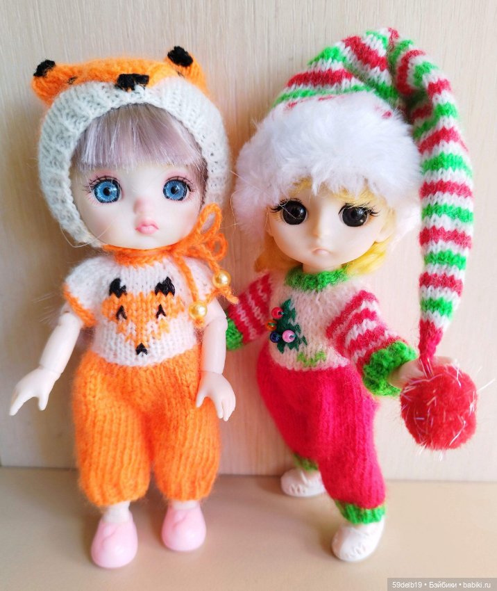 Комплект "Новогодний Гномик" для кукол 16 см Baboliy, Pukifee, Lati Yellow,Mead/Late, irreal doll, Realpuki