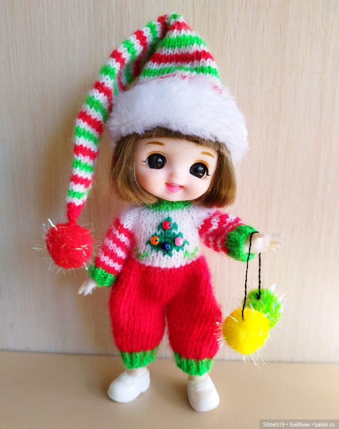 Комплект "Новогодний Гномик" для кукол 16 см Baboliy, Pukifee, Lati Yellow,Mead/Late, irreal doll, Realpuki (фото 5)