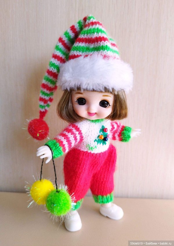 Комплект "Новогодний Гномик" для кукол 16 см Baboliy, Pukifee, Lati Yellow,Mead/Late, irreal doll, Realpuki (фото 8)