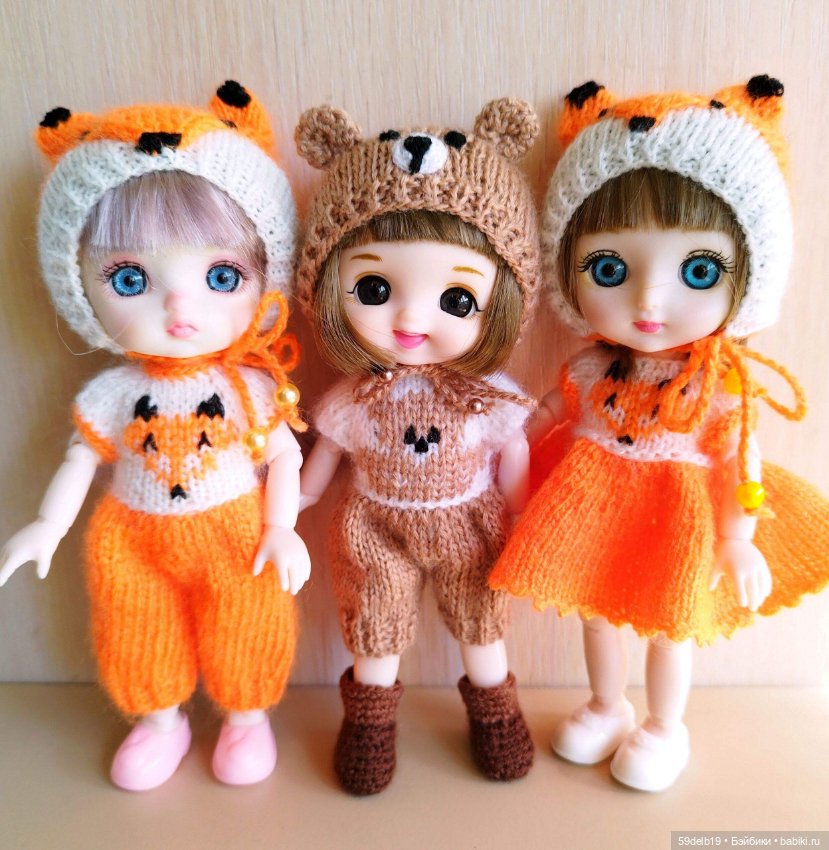 Комплект "Новогодний Гномик" для кукол 16 см Baboliy, Pukifee, Lati Yellow,Mead/Late, irreal doll, Realpuki