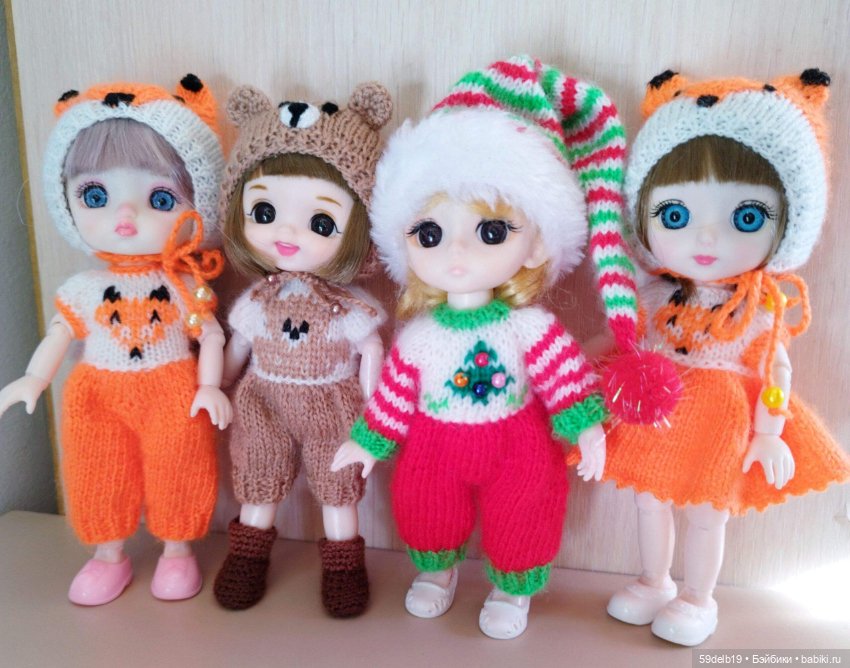 Комплект "Новогодний Гномик" для кукол 16 см Baboliy, Pukifee, Lati Yellow,Mead/Late, irreal doll, Realpuki