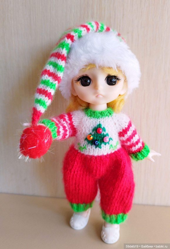 Комплект "Новогодний Гномик" для кукол 16 см Baboliy, Pukifee, Lati Yellow,Mead/Late, irreal doll, Realpuki (фото 2)