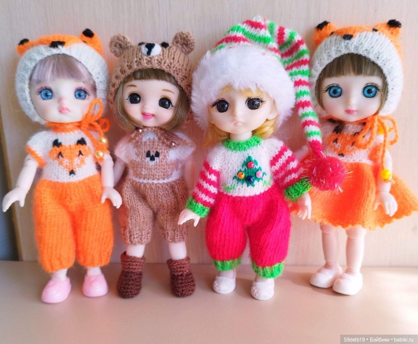 Комплект "Новогодний Гномик" для кукол 16 см Baboliy, Pukifee, Lati Yellow,Mead/Late, irreal doll, Realpuki