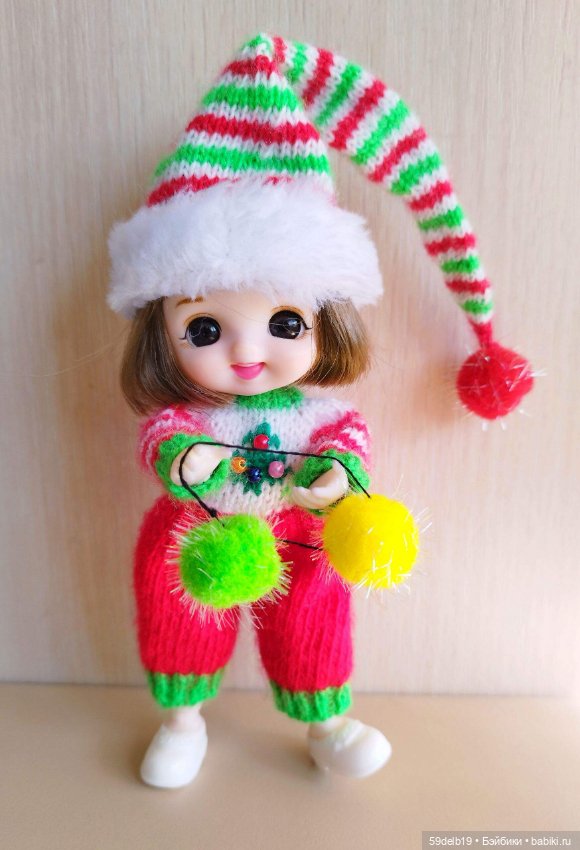 Комплект "Новогодний Гномик" для кукол 16 см Baboliy, Pukifee, Lati Yellow,Mead/Late, irreal doll, Realpuki (фото 9)