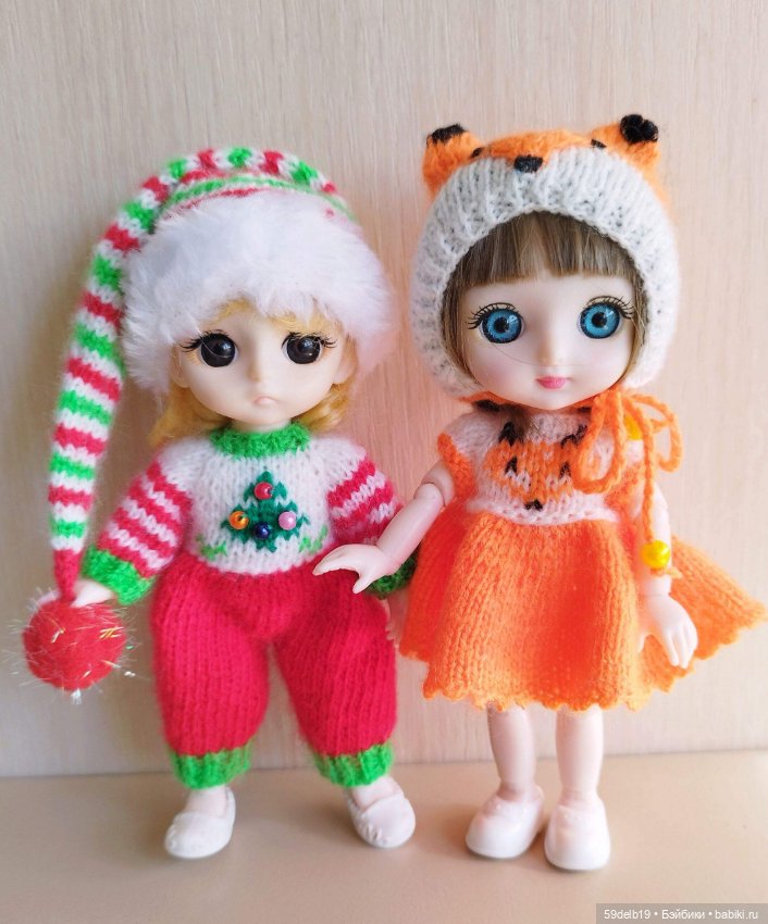 Комплект "Новогодний Гномик" для кукол 16 см Baboliy, Pukifee, Lati Yellow,Mead/Late, irreal doll, Realpuki