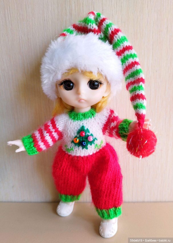 Комплект "Новогодний Гномик" для кукол 16 см Baboliy, Pukifee, Lati Yellow,Mead/Late, irreal doll, Realpuki