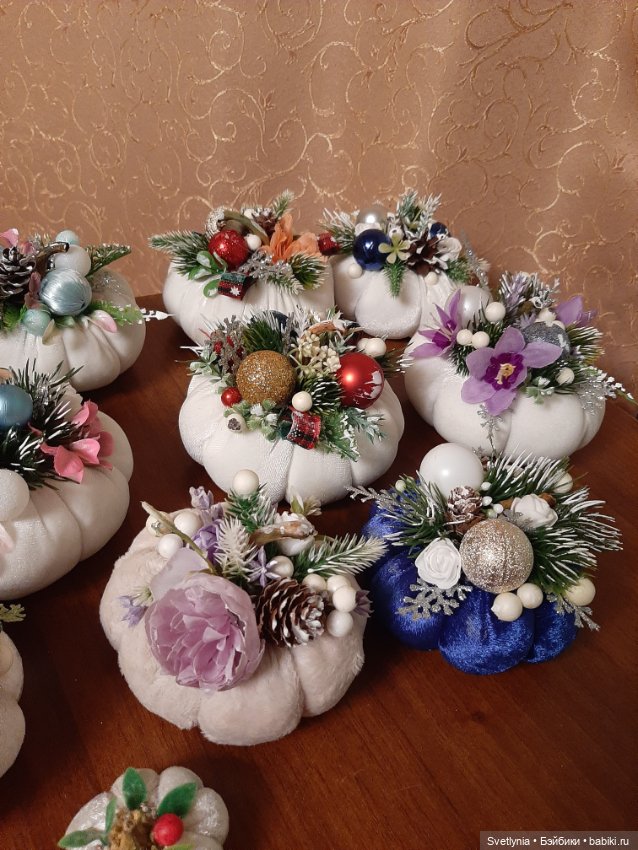 Тыковки для интерьера — Текстильные игрушки и примитивы: кофейные (фото 3)