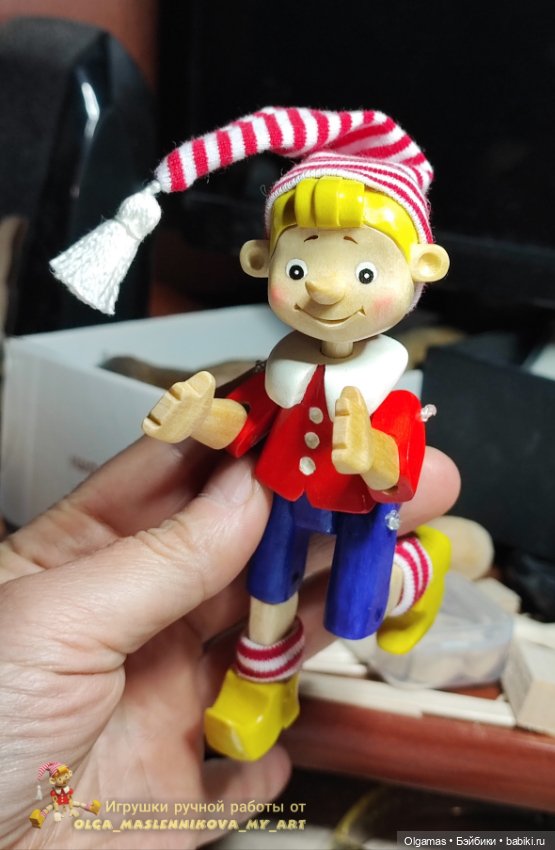 Буратино😊 — Авторские игрушки из дерева: резьба (фото 8)