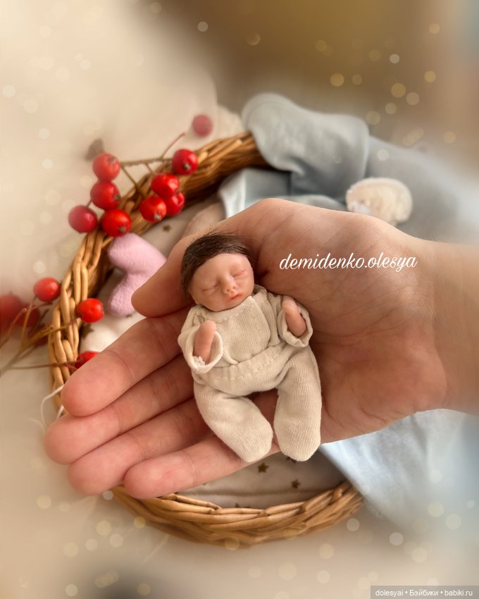 Малыш Эзра 💙 — Авторские миниатюрные куклы: лепка (фото 8)