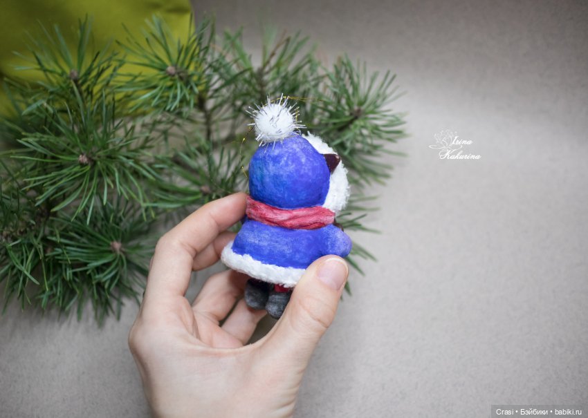 Ватные ёлочные совушки и дракоши