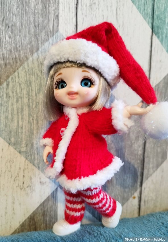 Костюмчик "САНТА" для Baboliy, Pukifee, Lati Yellow,Mead/Late, irreal doll, Realpuki 15 - 16 см (фото 4)