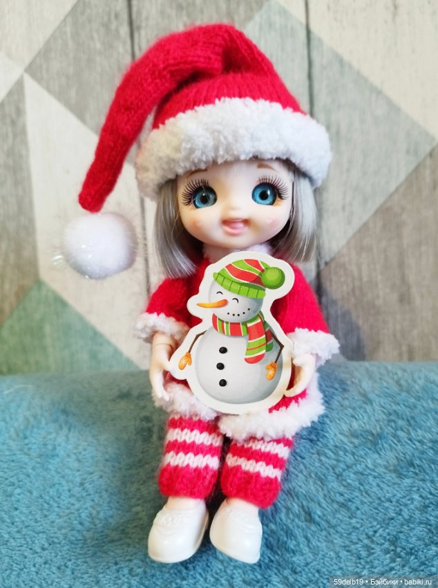 Костюмчик "САНТА" для Baboliy, Pukifee, Lati Yellow,Mead/Late, irreal doll, Realpuki 15 - 16 см (фото 8)