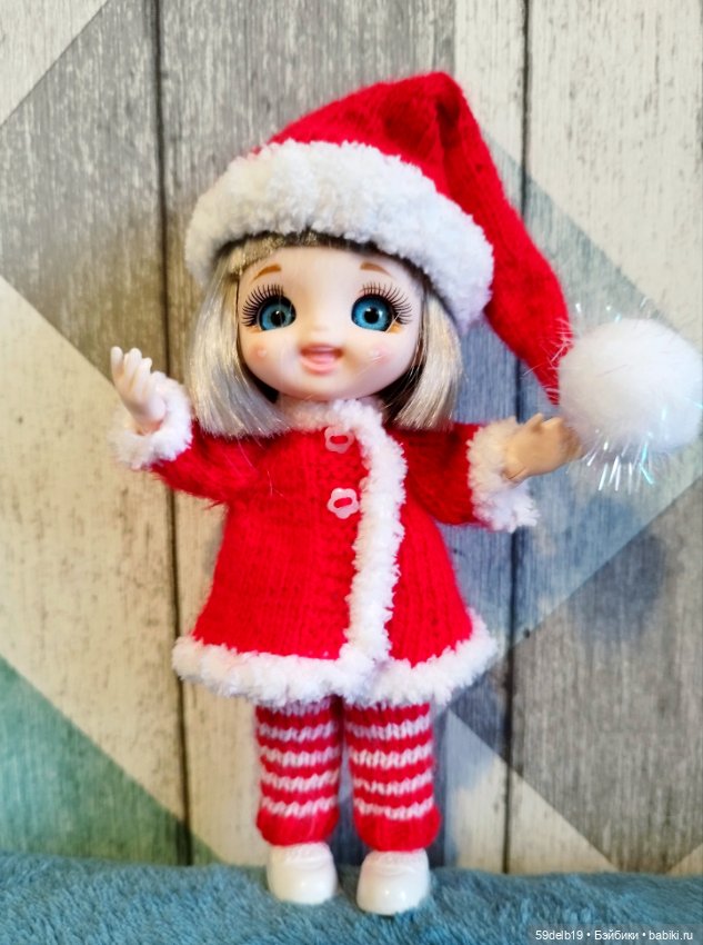 Костюмчик "САНТА" для Baboliy, Pukifee, Lati Yellow,Mead/Late, irreal doll, Realpuki 15 - 16 см (фото 3)