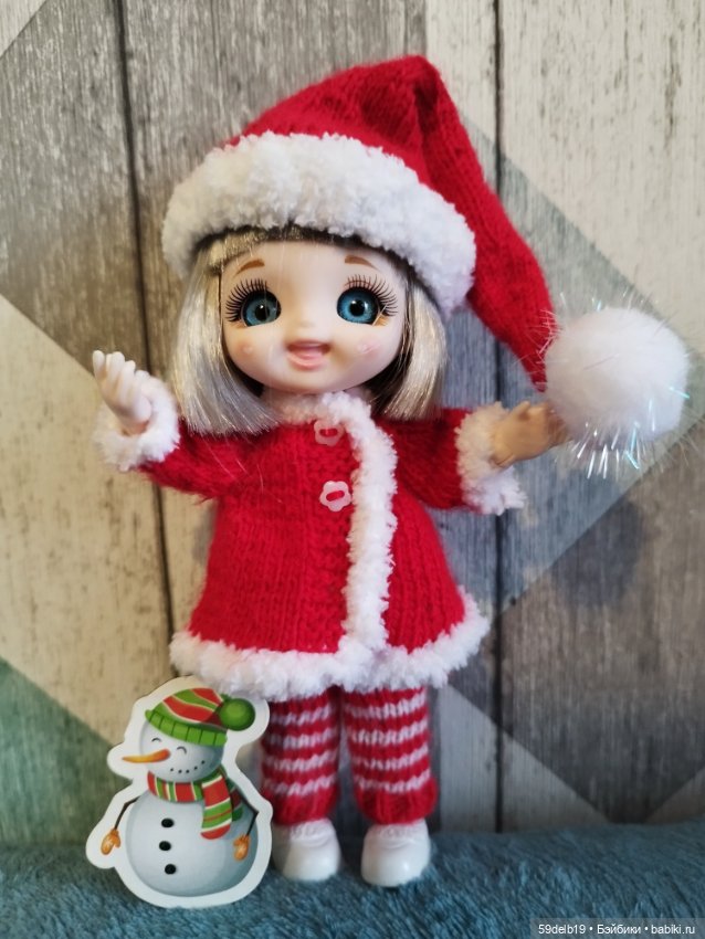 Костюмчик "САНТА" для Baboliy, Pukifee, Lati Yellow,Mead/Late, irreal doll, Realpuki 15 - 16 см (фото 7)