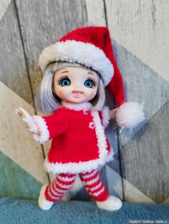 Костюмчик "САНТА" для Baboliy, Pukifee, Lati Yellow,Mead/Late, irreal doll, Realpuki 15 - 16 см (фото 2)