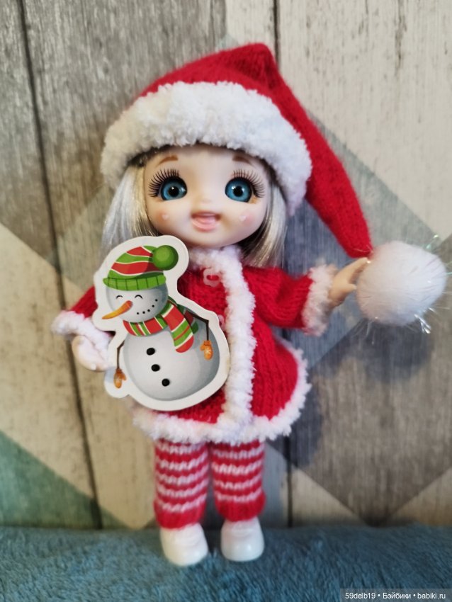 Костюмчик "САНТА" для Baboliy, Pukifee, Lati Yellow,Mead/Late, irreal doll, Realpuki 15 - 16 см (фото 9)