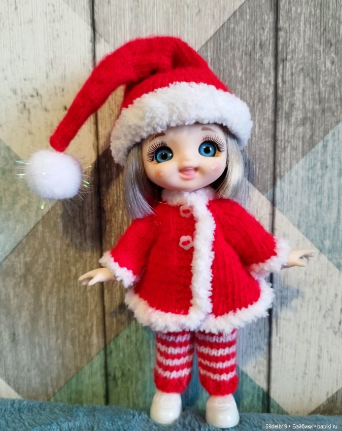 Костюмчик "САНТА" для Baboliy, Pukifee, Lati Yellow,Mead/Late, irreal doll, Realpuki 15 - 16 см (фото 6)