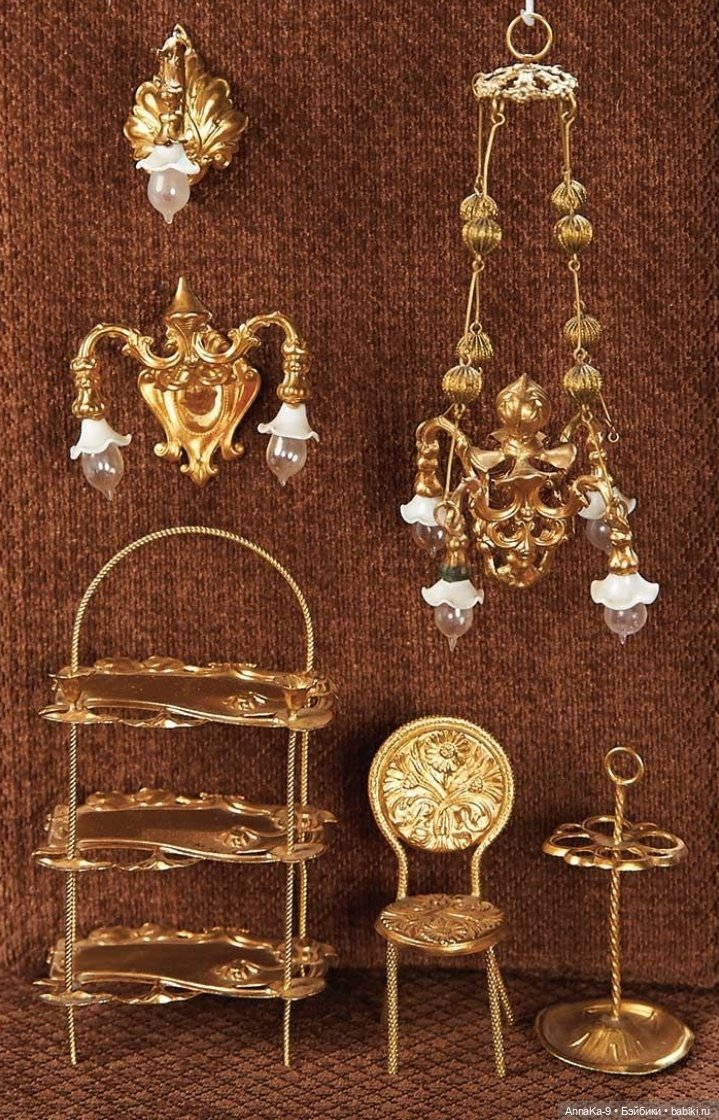 Антикварные люстры для кукольных интерьеров