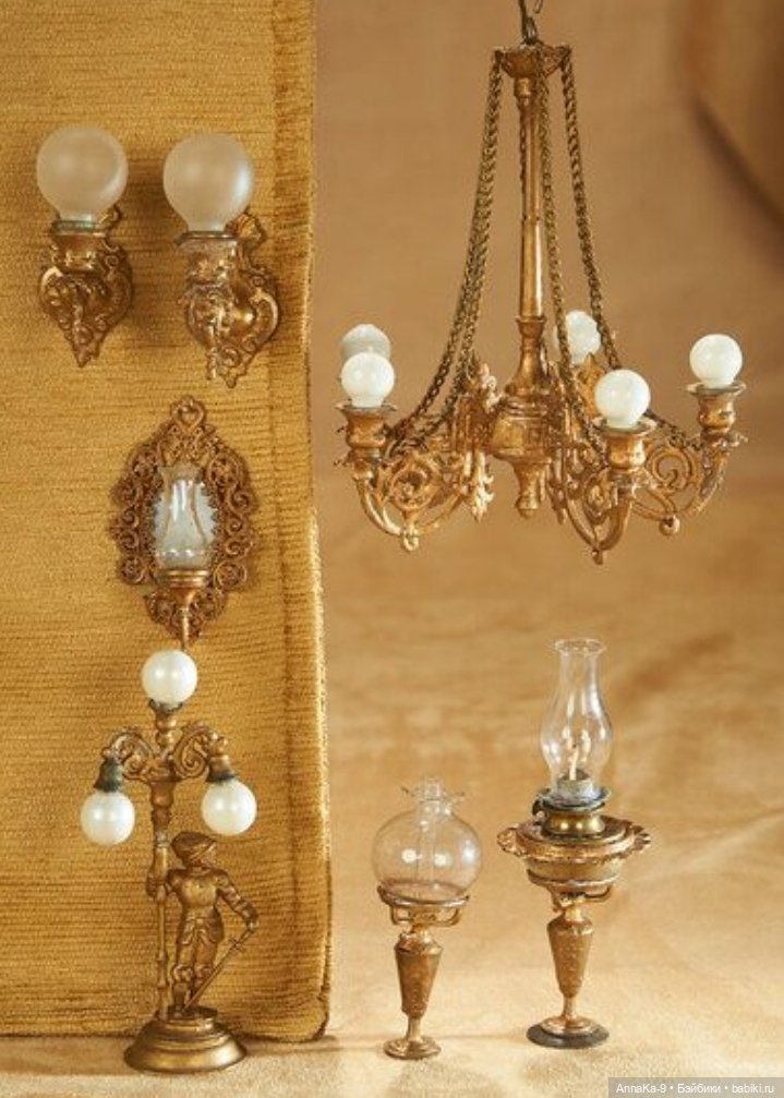 Антикварные люстры для кукольных интерьеров