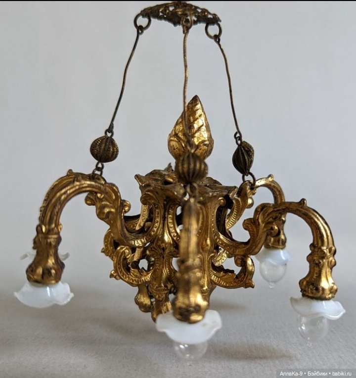 Антикварные люстры для кукольных интерьеров