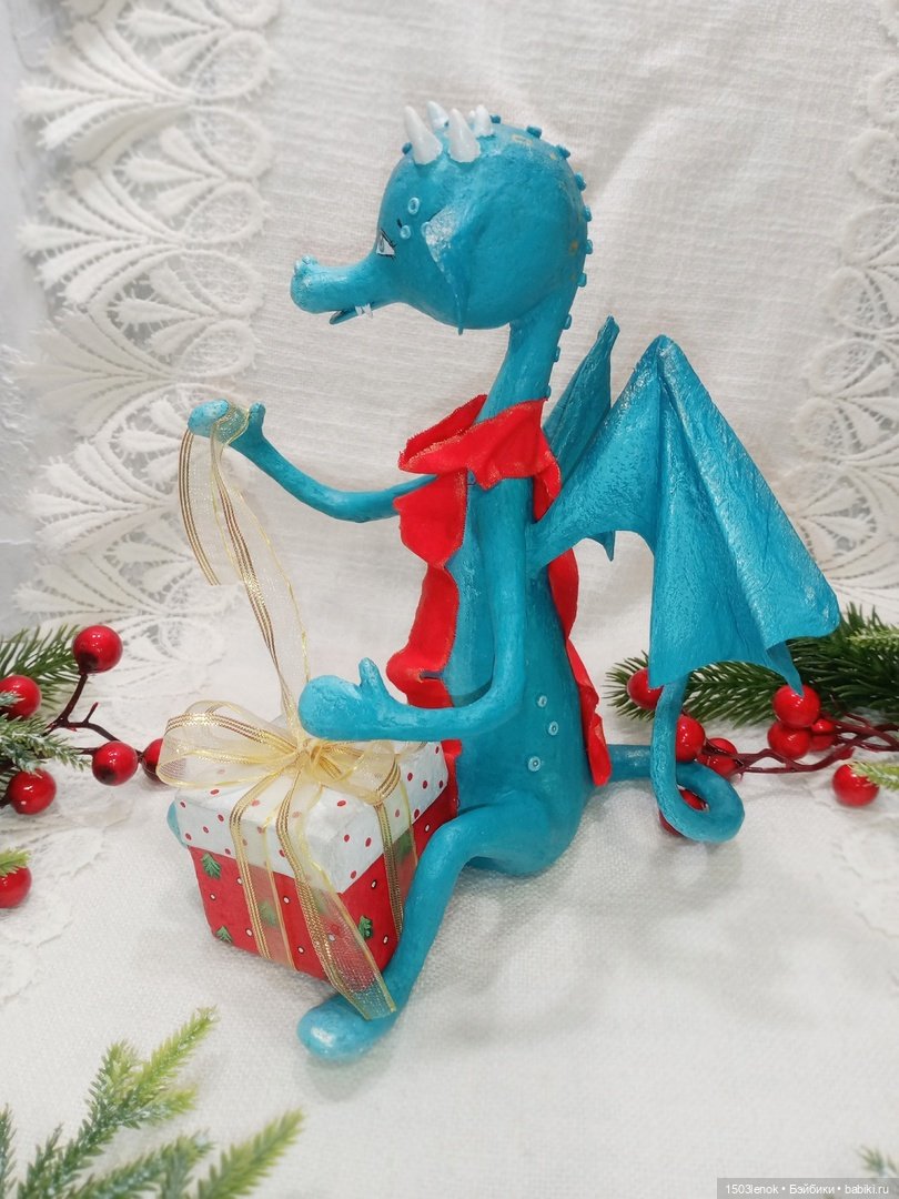 Ещё один дракончик — Лепка авторских игрушек и папье (фото 8)