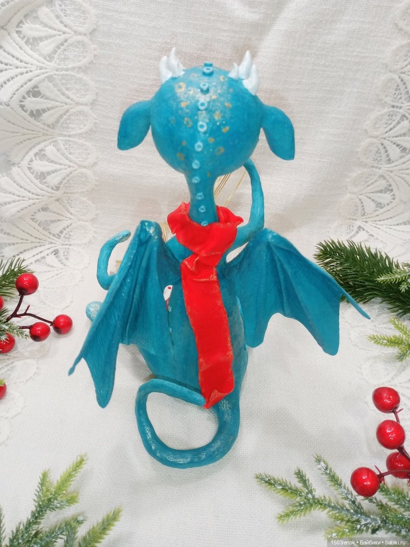 Ещё один дракончик — Лепка авторских игрушек и папье (фото 10)