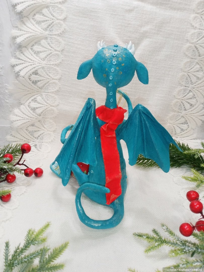 Ещё один дракончик — Лепка авторских игрушек и папье (фото 9)