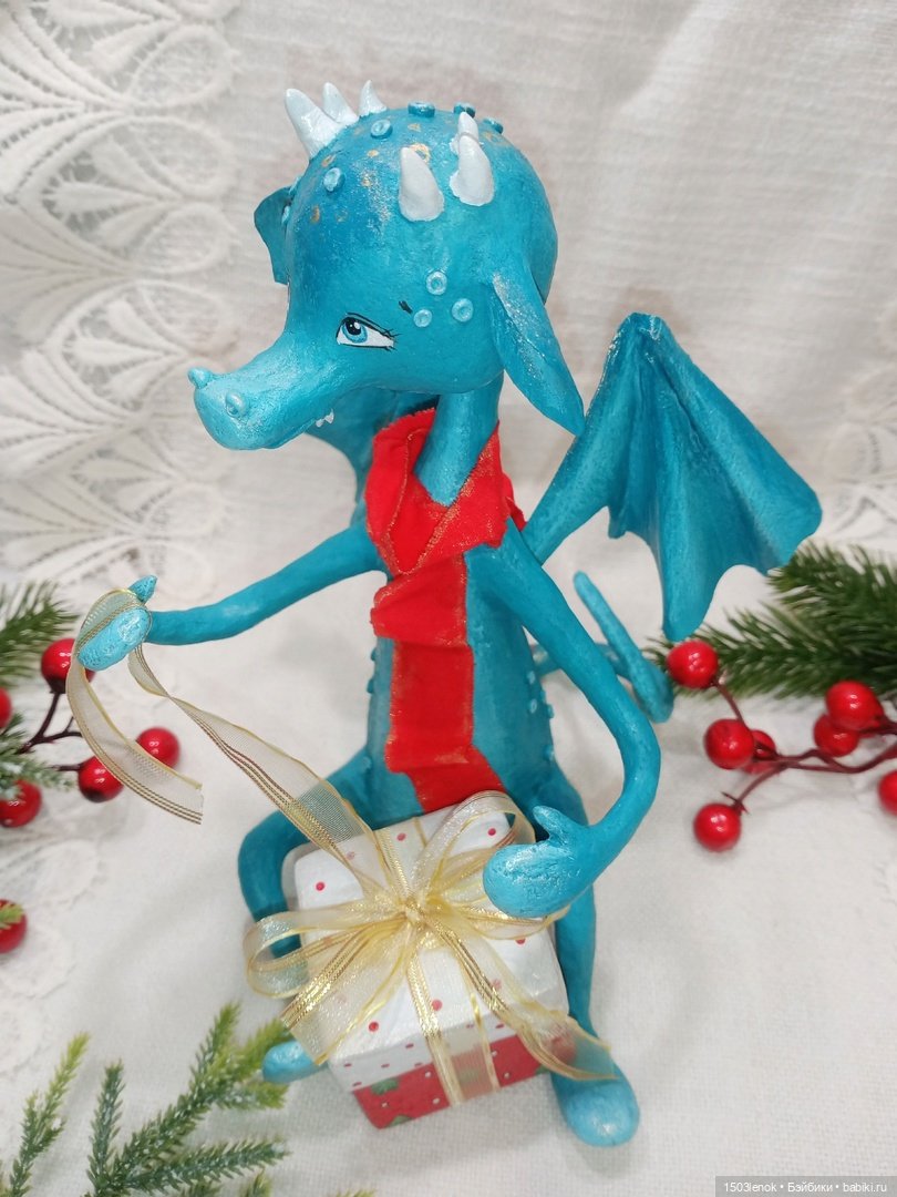 Ещё один дракончик — Лепка авторских игрушек и папье (фото 7)