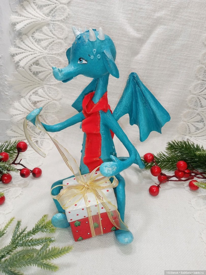 Ещё один дракончик — Лепка авторских игрушек и папье (фото 6)