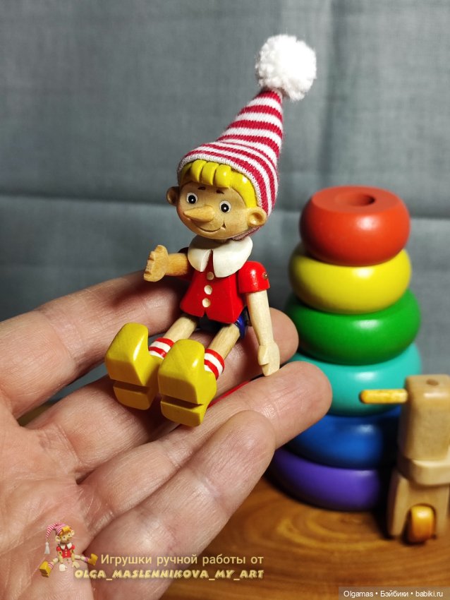 Буратинка и беговел😊 — Авторские игрушки из дерева: резьба (фото 7)