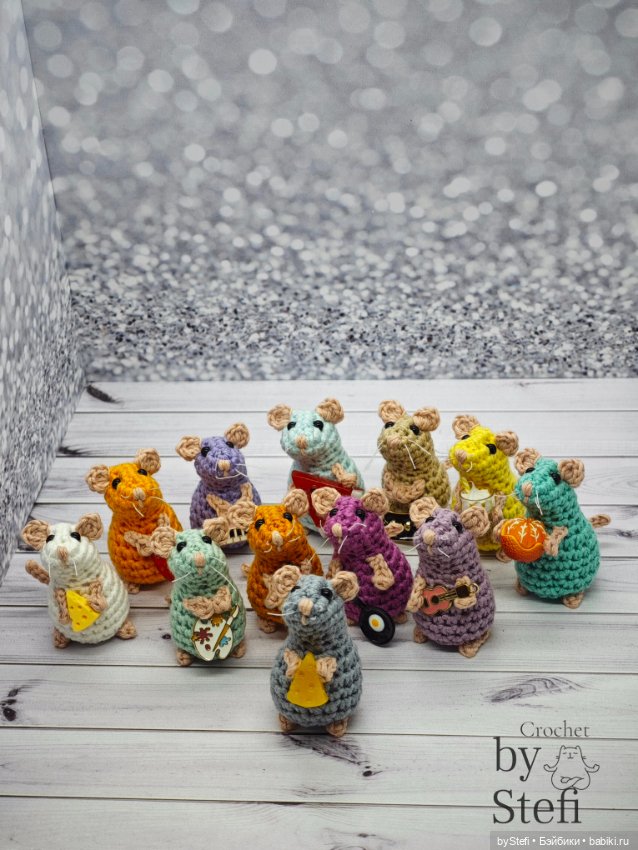 Разноцветные мышки — Вязаные игрушки и амигуруми: крючком