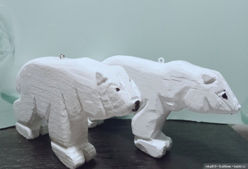 Северные мишки — Авторские игрушки из дерева: резьба (фото 2)