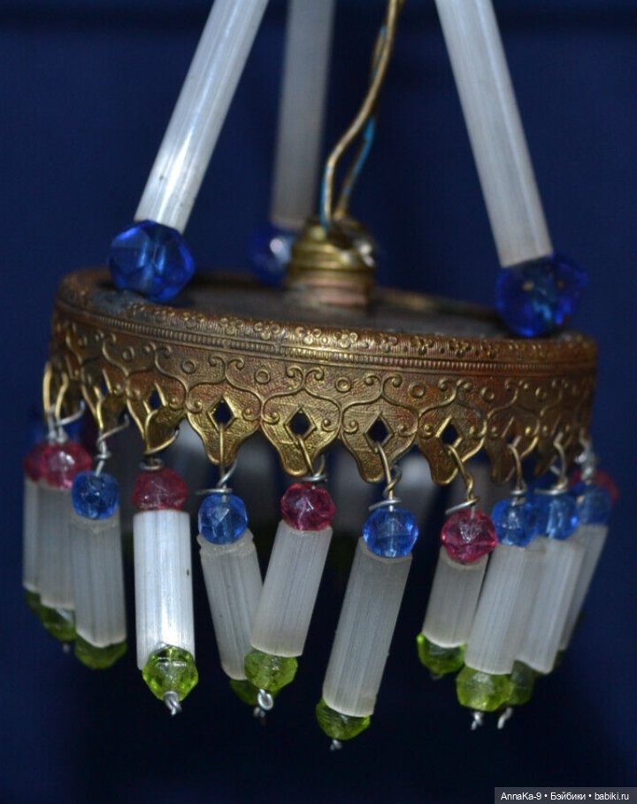 Антикварные люстры для кукольных интерьеров из стекляруса