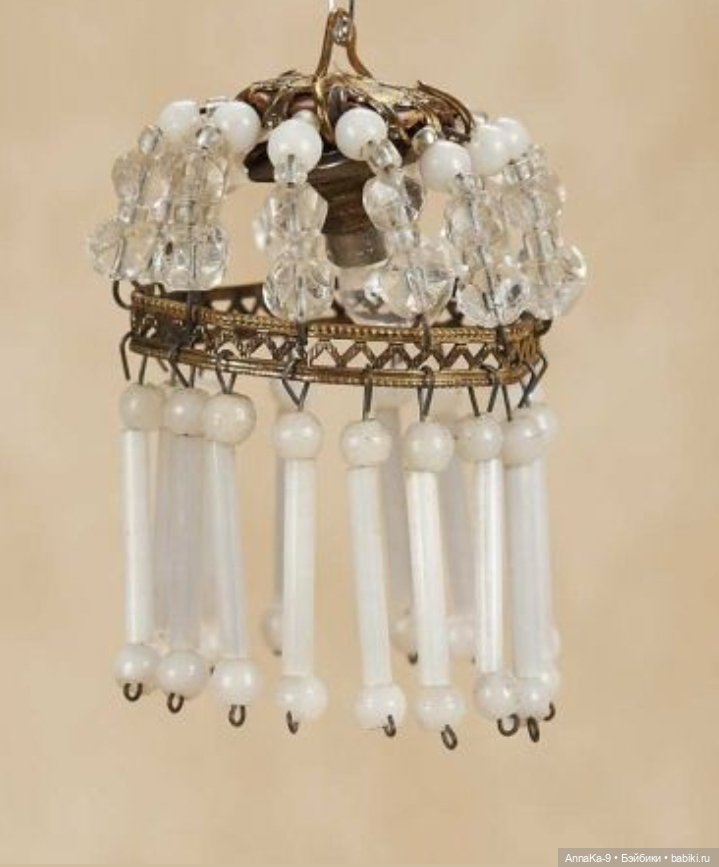 Антикварные люстры для кукольных интерьеров из стекляруса (фото 9)