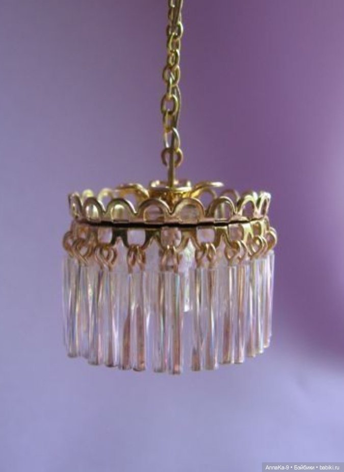 Антикварные люстры для кукольных интерьеров из стекляруса (фото 8)