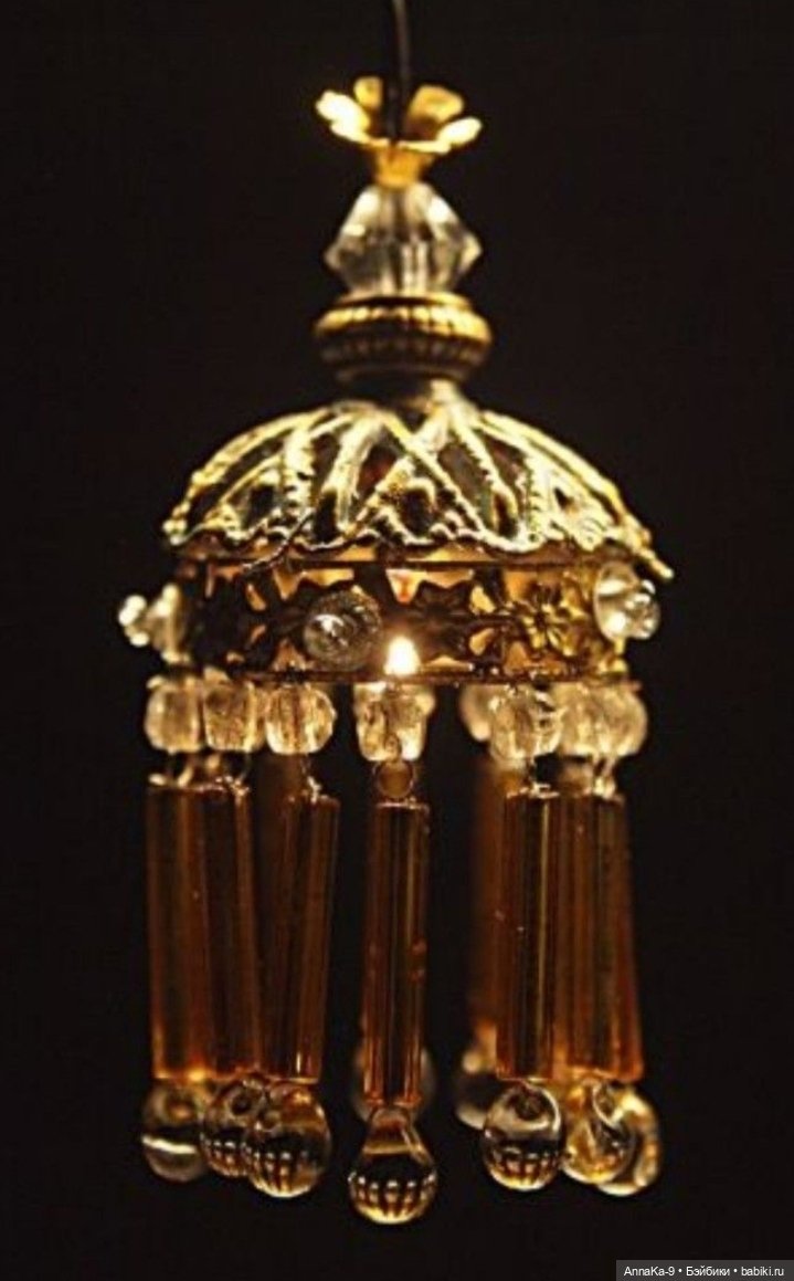 Антикварные люстры для кукольных интерьеров из стекляруса