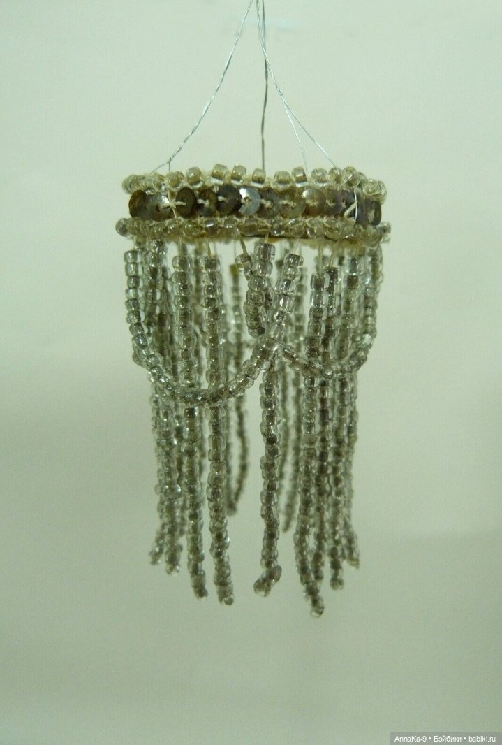 Антикварные люстры для кукольных интерьеров из стекляруса (фото 10)