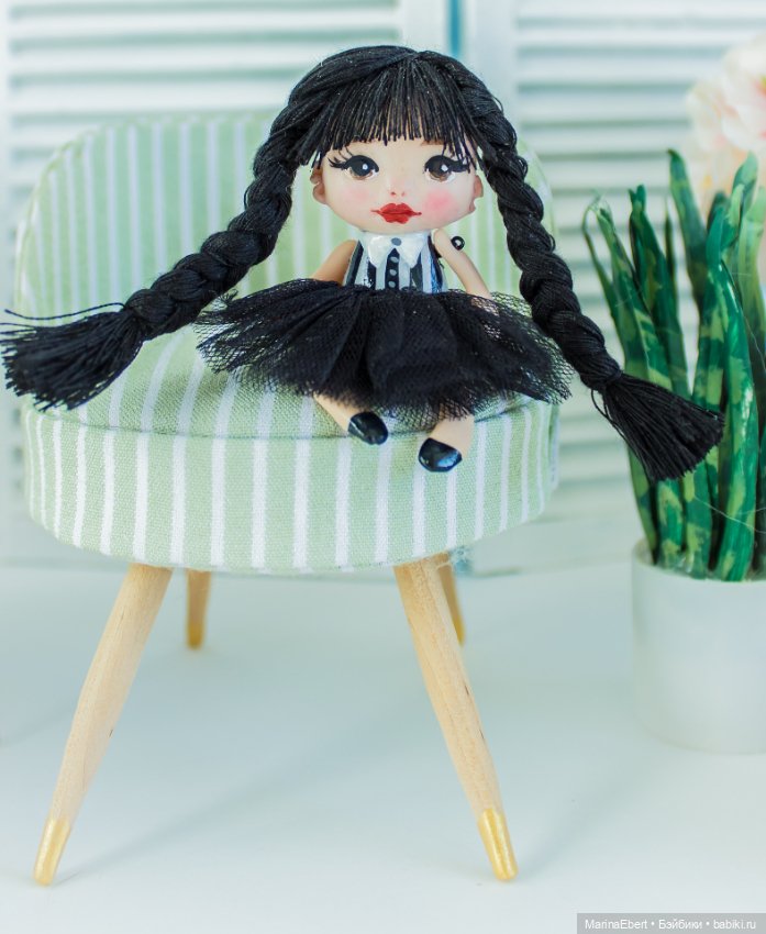 💛 Маленькая Wednesday💛 — Авторские портретные куклы по фото: галерея работ (фото 7)