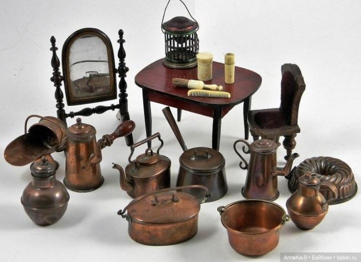 Антикварная кукольная посуда