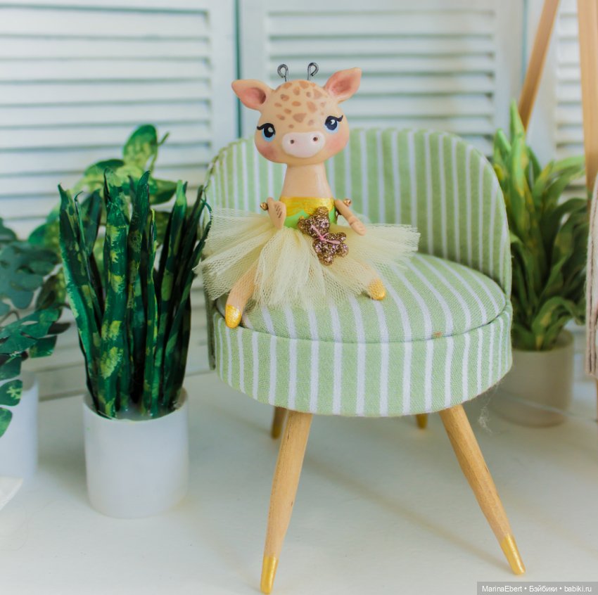 💛 Жирафик Элли 💛 — Лепка авторских игрушек и папье (фото 8)