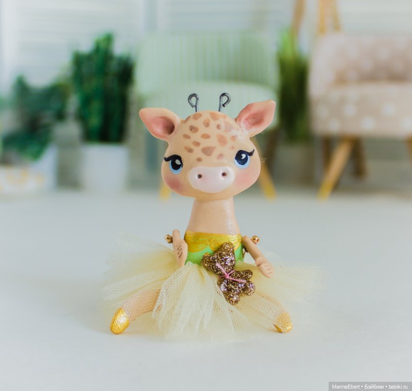 💛 Жирафик Элли 💛 — Лепка авторских игрушек и папье (фото 7)