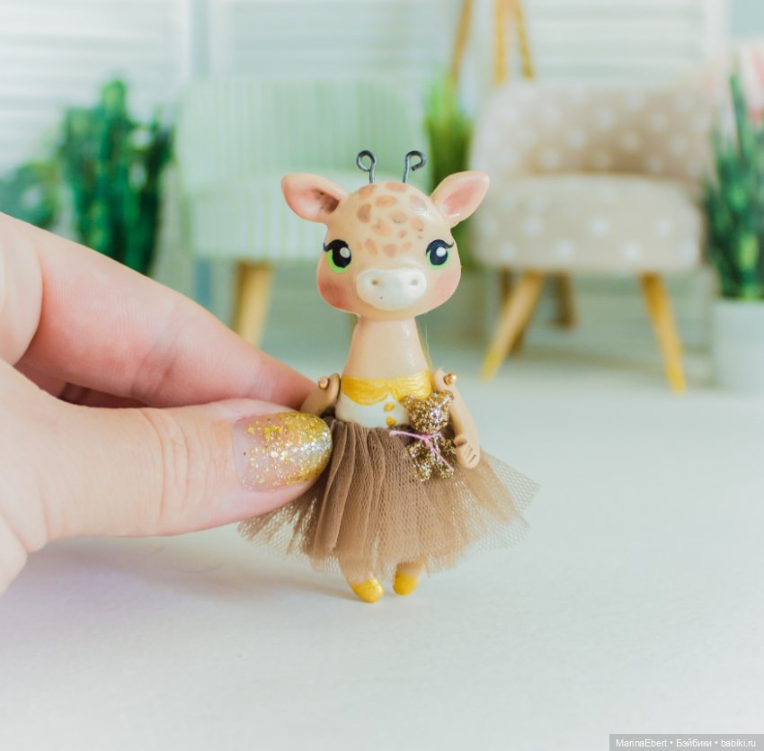 💛 Жирафик Люси 💛 — Лепка авторских игрушек и папье