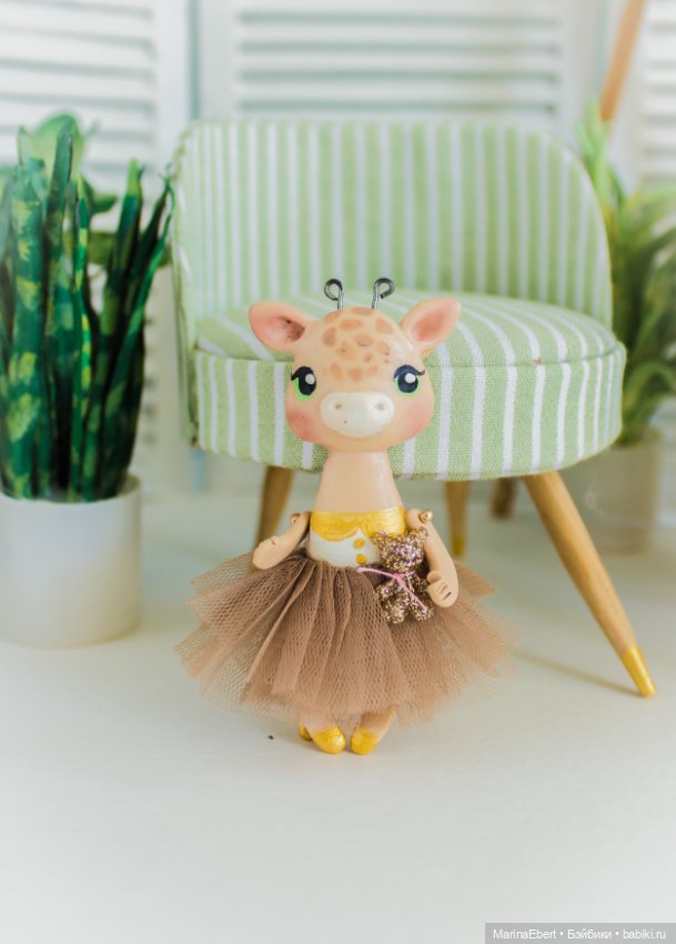 💛 Жирафик Люси 💛 — Лепка авторских игрушек и папье (фото 4)