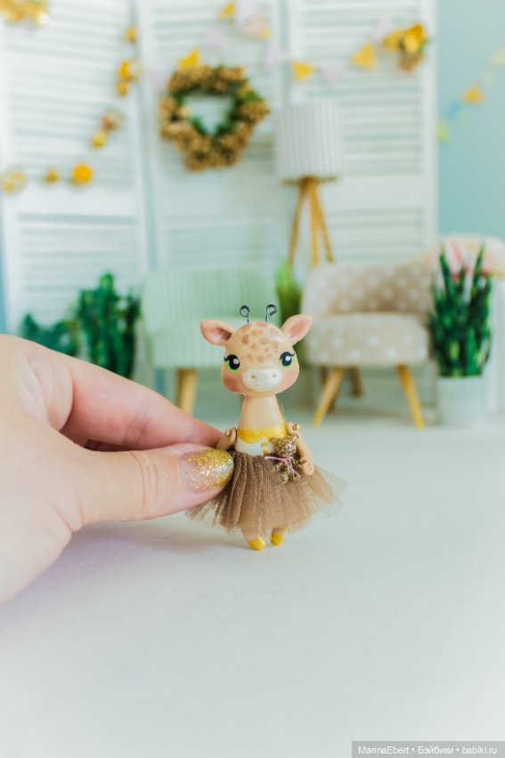 💛 Жирафик Люси 💛 — Лепка авторских игрушек и папье