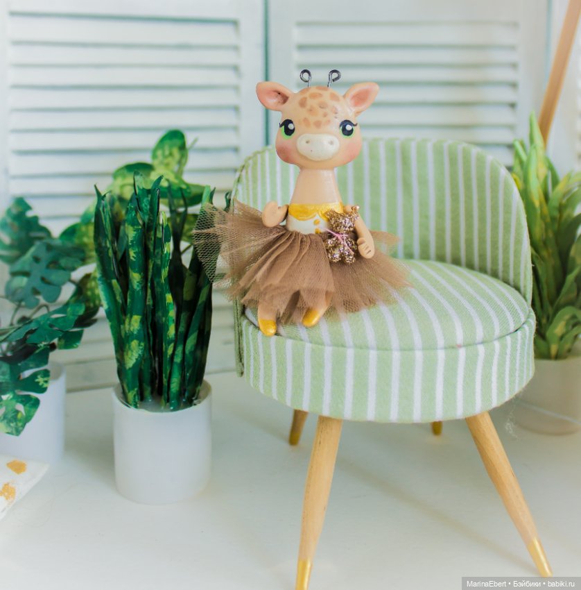 💛 Жирафик Люси 💛 — Лепка авторских игрушек и папье