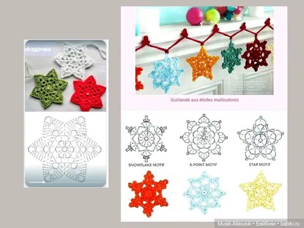 Красивые вязаные украшения для Нового года - идеи и вдохновение, схемы (фото 6)
