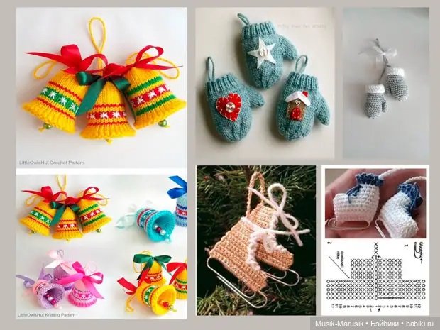 Красивые вязаные украшения для Нового года - идеи и вдохновение, схемы (фото 7)