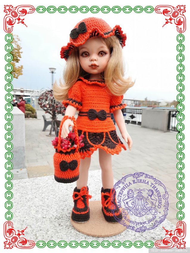 Кукла Паола Рейна с ООАК в аутфите "Оранжевое лето" (фото 6)